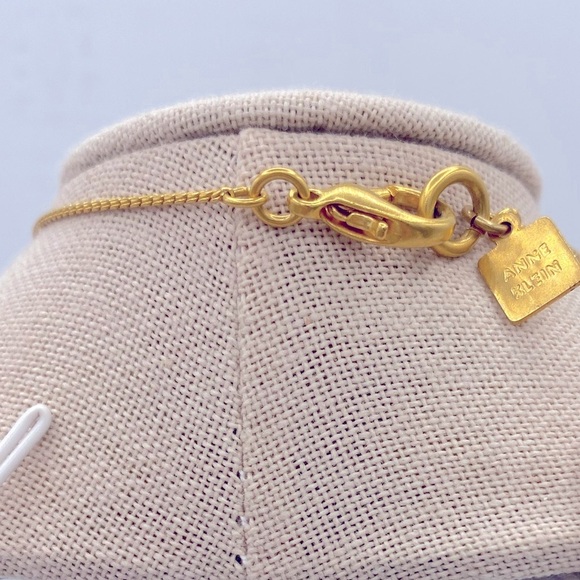 Vintage Anne Klein 36” Long Gold Tone Designer Necklace Sparkling Crystal Beads - Picture 6 of 12